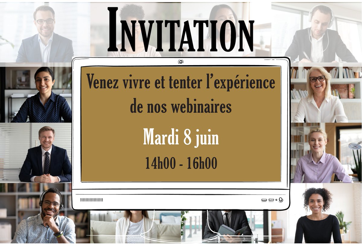 [Invitation] Le 8/06 de 14h à 16h, venez vivre et tenter l'expérience de nos webinaires ! 
Participez à 2h d'immersion à nos côtés
Coopération, facilitation d'intelligence collective.. Venez découvrir les clés d'un événement à distance dynamique et rythmé.
yuticket.com/les-bandits-ma…