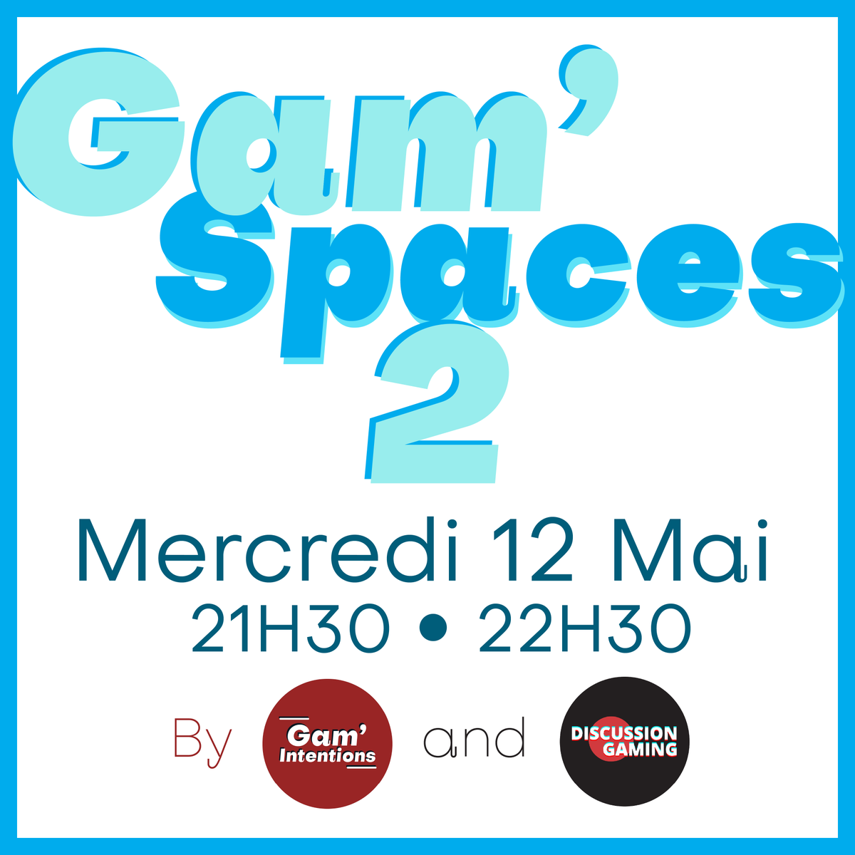 GamIntentions's tweet photo. À ce soir ! #GamSpaces
✌️ @DiscussionGami2 https://t.co/2PriHcG1hp