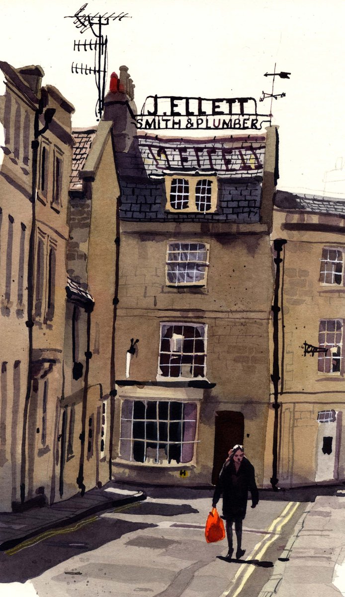 #PrincesStreet rooftop advertising #Bath #InkDrawing