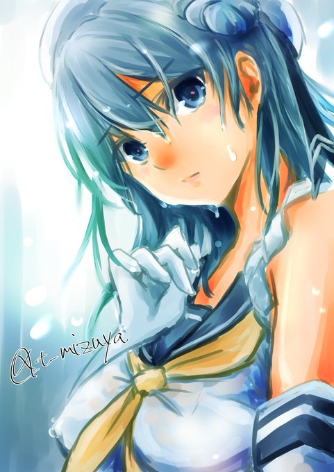 #見た人もなにか無言で青い何かをあげる 