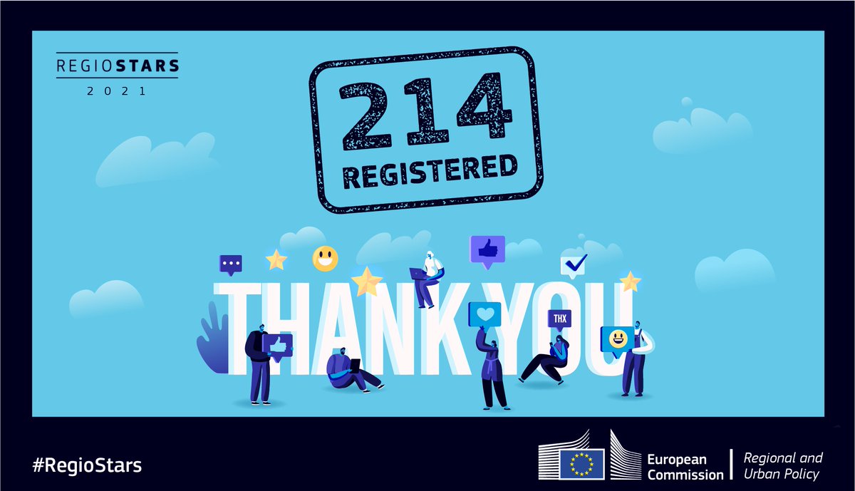 EUinmyRegion's tweet photo. #RegioStars: we’ve got big news!
We are thrilled to announce a new record number of applications, 214 🔥
Thank you all for the overwhelming response 🤩
➡️https://t.co/J6sbrJqKzN #CohesionPolicy https://t.co/0LOBGL9B6L
