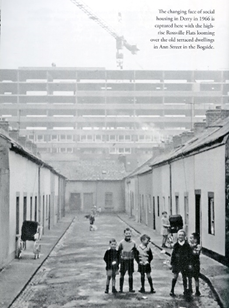 RMcMnow's tweet photo. Grading #GY501 MA student research papers and learning plenty. One paper looking at continuity and change in #Derry's Bogside #streetscapes includes this great photo of old and new. https://t.co/hgu2gMNAxp
