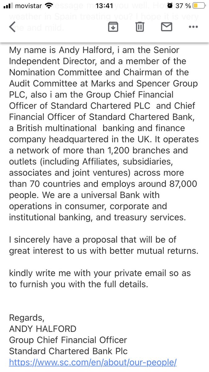 JJCastells's tweet photo. @StanChartHelp #ScamAlert https://t.co/vfsln3L4Le