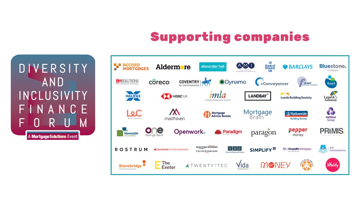 mortgagesols's tweet photo. We're proud of the Diversity &amp; Inclusivity Finance Forum and the 46 supporting companies joining us to work for DIFFerence and striving for a better and fairer mortgage &amp; protection market #DIFF #WorkingForDIFFerence https://t.co/WupHdk1o0J