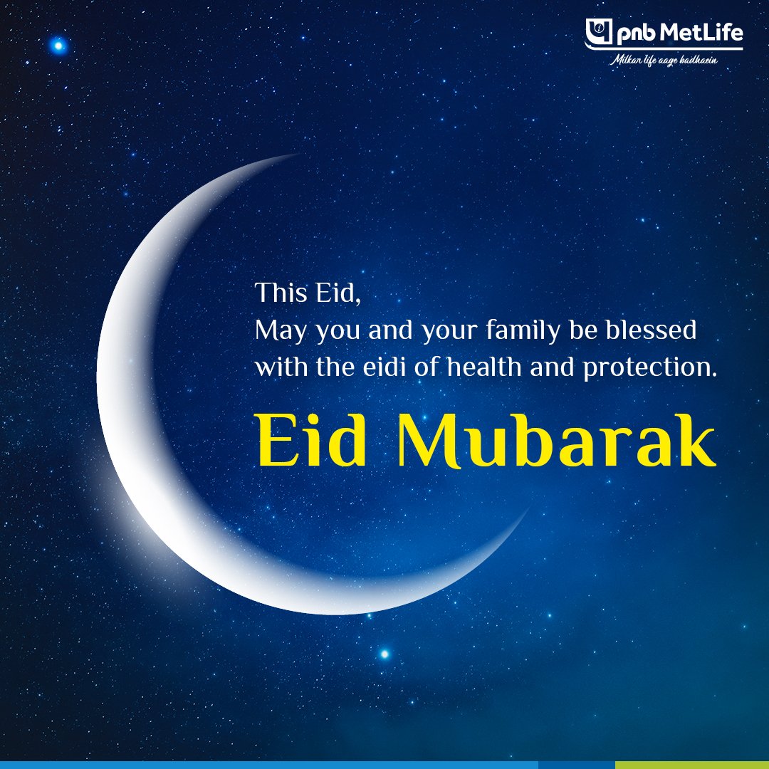 PNBMetlife1's tweet photo. PNB MetLife wishes you a safe and happy Eid. We hope this auspicious occasion fills your life with health, happiness and peace.
#Eid #EidMubarak #EidMubarak2021 #PNBMetLife #FutureGoals #SecuredFuture #FuturePlans #IncomePlanning #LifeProtection #PremiumReturns https://t.co/DOLYlE4uEt