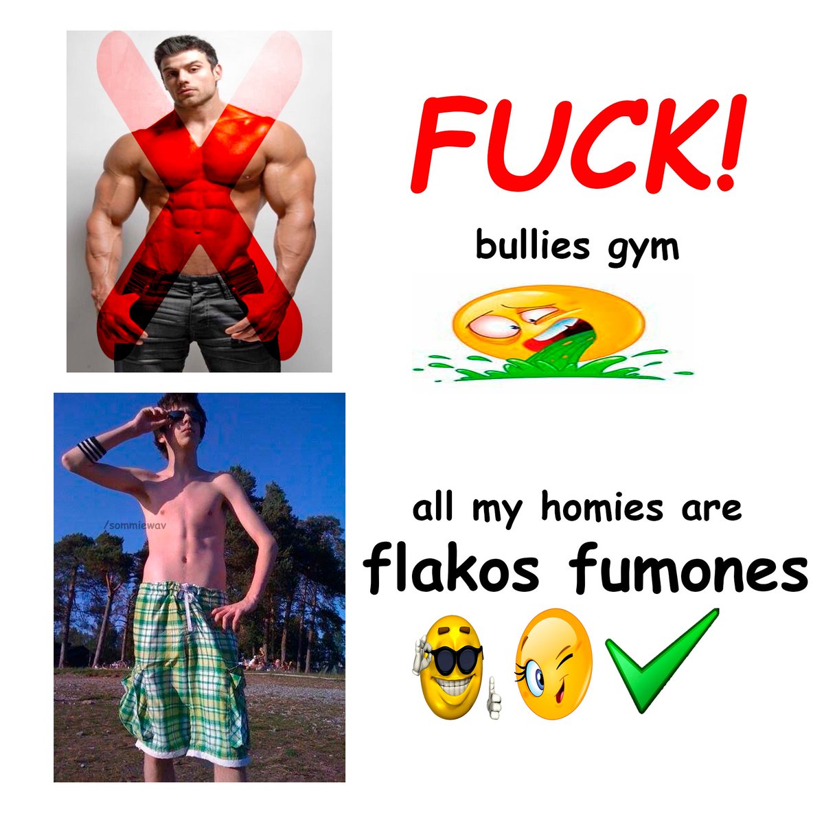 somier_es's tweet photo. bulllies gym ✖️🤢🤮😒😐
flakos fumones 🥰😍💕🥺😚 https://t.co/wIGP6281Il