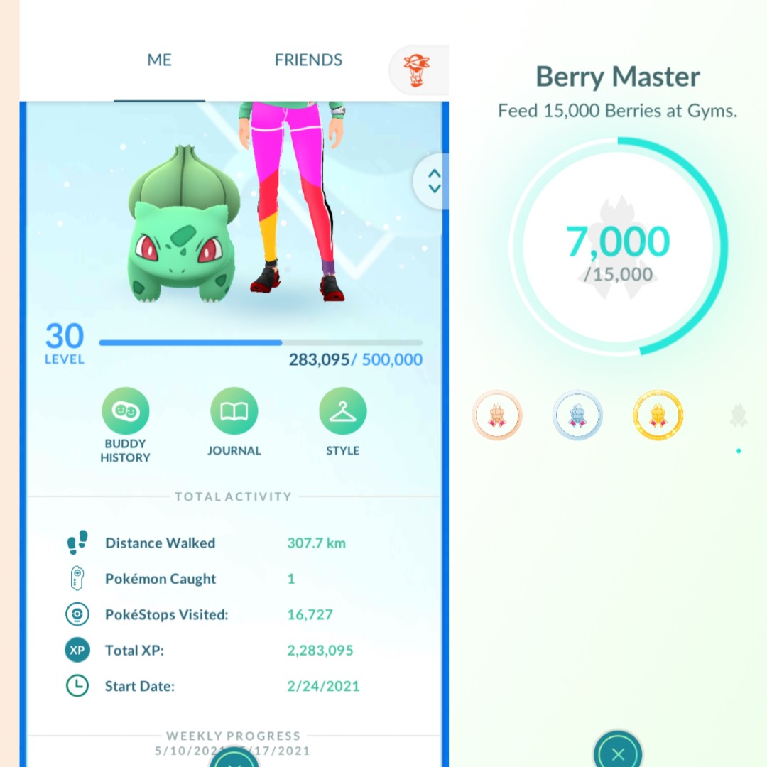 BulbaQuest's tweet image. 7000 berries, 16.727 Pokestops and only 1 Pokemon caught 💞💖🥰❤️😍