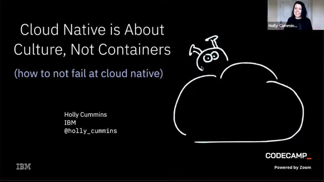 Codecampro's tweet image. The session on Cloud Native is about Culture, not Containers just started and @holly_cummins is ready to explain how your team can get cloud-native using the right methodologies.
Watch Codecamp_The One with Architecture &amp;amp; Design at codecamp.ro/software-desig….   
#codecampro