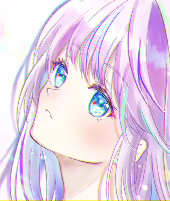 最近描いた絵なんですが、ピンクのアイシャドウ乗せてみたら、可愛くなったので、オススメです!!☺️🤗
 #イラスト  #絵描きさんと繋がりたい 