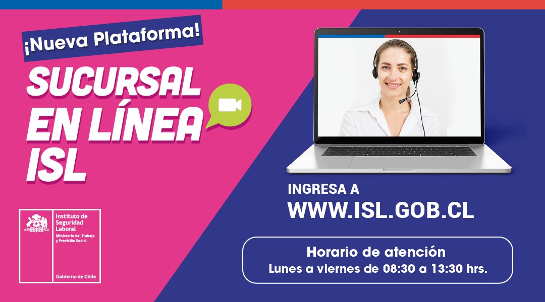 ☎ ¡𝐑𝐞𝐬𝐮𝐞𝐥𝐯𝐞 𝐭𝐮𝐬 𝐜𝐨𝐧𝐬𝐮𝐥𝐭𝐚𝐬 𝐩𝐨𝐫 𝐯𝐢𝐝𝐞𝐨𝐥𝐥𝐚𝐦𝐚𝐝𝐚! Comunícate con uno de nuestros ejecutivos/as, de lunes a viernes entre 8:30 y 13:30 hrs.

👉🏻 Accede en sucursalenlinea.isl.gob.cl

¡𝐓𝐞 𝐞𝐬𝐭𝐚𝐦𝐨𝐬 𝐞𝐬𝐩𝐞𝐫𝐚𝐧𝐝𝐨! 🙋🏻‍♀️🙋🏻‍♂️#PrevenciónISL
