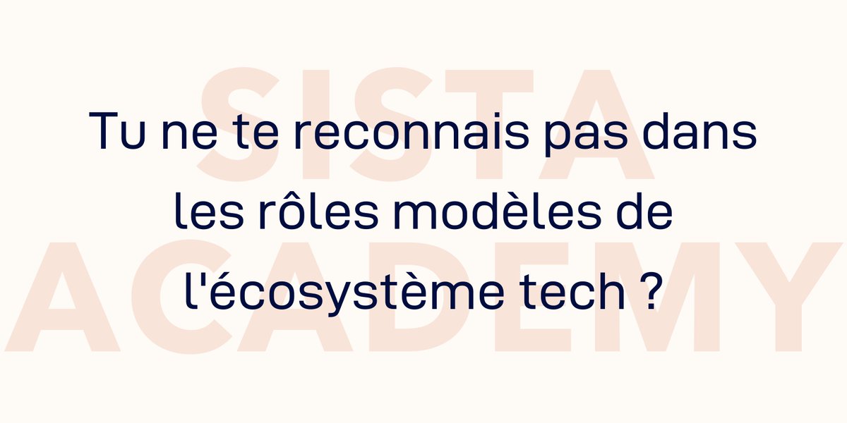 Vous ne vous reconnaissez pas dans les rôles modèles de la tech ? Vous peinez à comprendre leur jargon et à vous lancer ?

Rejoignez la SISTA Academy en ligne 5 jours, et repartez avec les connaissances nécessaires pour travailler dans la tech ! 🚀

👉 urlz.fr/fr1X