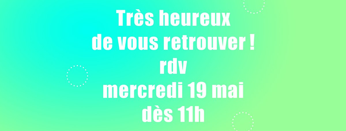 [Réouverture] ☀️ 19 mai 🎉
Nos retrouvailles approchent !
C'est avec une immense joie que l'Espace de l'Art Concret vous annonce sa réouverture le 19 mai dès 11h.