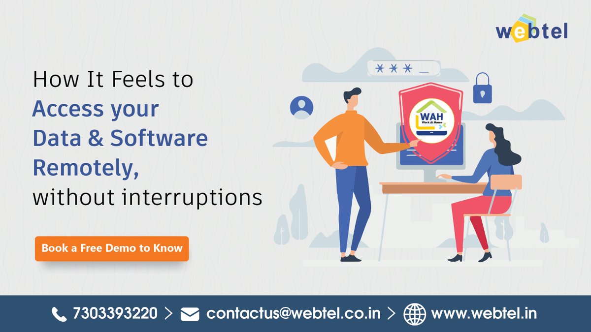 webteldotin's tweet photo. Webtel's WAH is here to give you a quick, secure &amp; uninterrupted remote access to your office desktop along with all data &amp; software in it.😃
🔹Make Work from Home easy at >> https://t.co/geqClKftXZ
.
.
#Remotework #RemoteSoftware #RemoteDesktopSoftware #WorkFromHome #Webtel https://t.co/pZ4WIM9nWQ