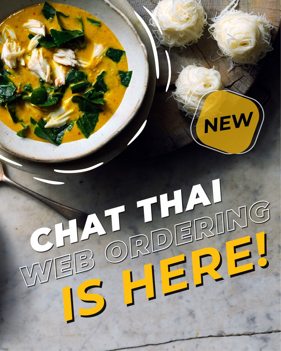 See Hello to order food online 
Say goodbye to order food on the phone. 

Get the best Thai food from Chat Thai via our new web ordering now.
It's better, faster &amp; easier.✨

See menu: chatthai.bopple.app