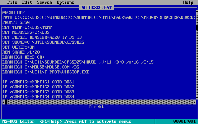 bequietofficial's tweet photo. MS-DOS 6.0, released in 1993, allowed creating customized boot menus by coding them directly into the autoexec.bat - have you done so back then? For what games did you customize your autoexec? :D
#bequiet #autoexec #msdos #goodolddays https://t.co/0d79Ozvfji