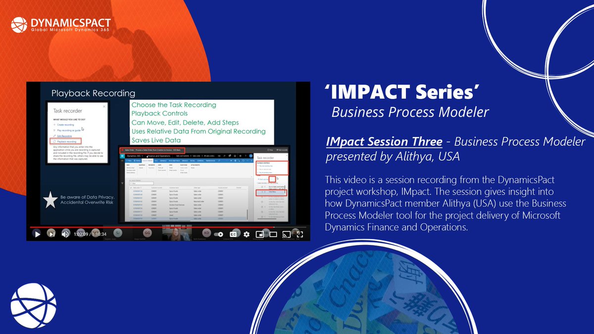 #IMPACT Webinar. #MicrosoftDynamics Business Process Modeler. Tips &amp; tricks &amp; great insight to how @Alithya_inc Alithya(DynamicsPact USA) uses the tool to validate #DynamicsF&amp;O
ow.ly/GSCC50EH41K