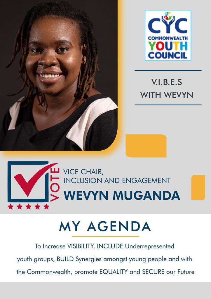 SelinaRua's tweet photo. Support Wevyn’s candidacy for the position of Vice Chair – Inclusion &amp; Engagement #CommonwealthYouth #VIBESwithWevyn
@Wevyn 
@NYC_YouthVoice
@NYCN_Hq
@NamYouthCouncil
@NYDCZambia
@NYCI4India
@nycja_
@NYCofUganda
@NycomMalawi
@KNZMalta
@RwandaYouth
@youthcouncilgy
@CapYouth https://t.co/2NtdGVl0VN