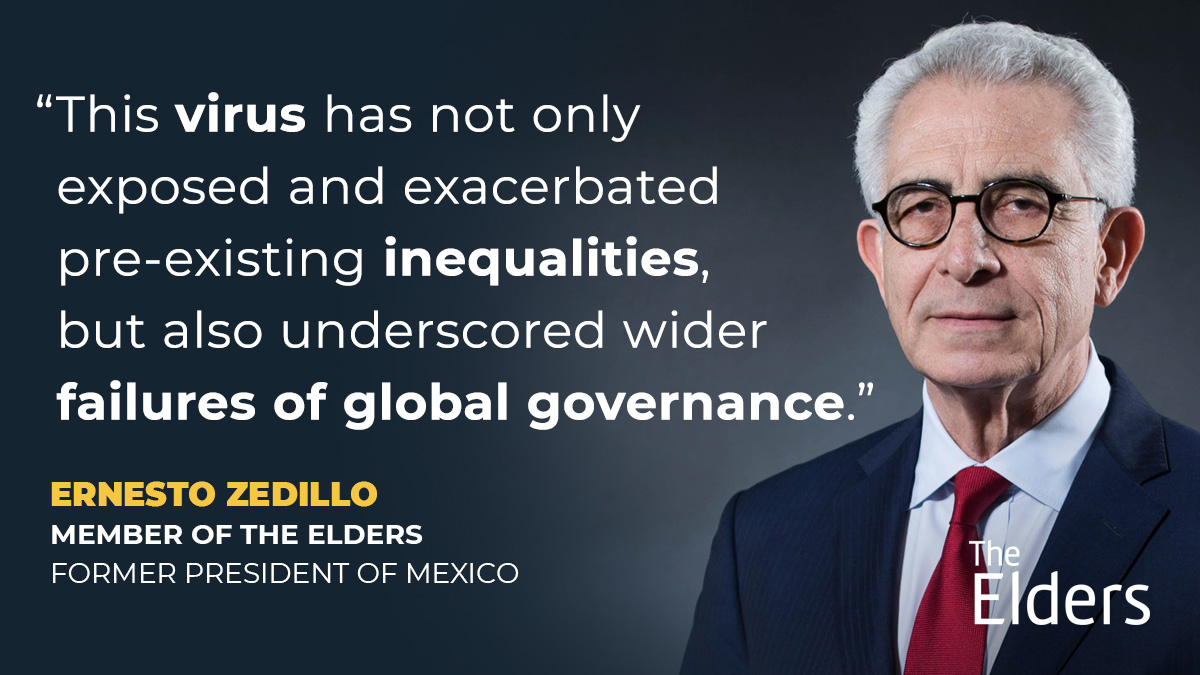 TheElders's tweet photo. Underscoring the shortcomings of the multilateral system to tackle #COVID19, Ernesto Zedillo calls for institutional reform so that leaders can be better prepared for future threats.
https://t.co/kAxOmiDOWh #LastPandemic https://t.co/VM2m4kBwU5