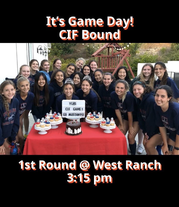 CIF Round 1 today at West Ranch in Valencia at 3:15pm. Good luck ladies and Go Mustangs! #ylhs #ylhsmustangs #cif #cifround1  <a href="/YLHSathletics/">YLHS Athletics</a> <a href="/ylhigh/">Yorba Linda HS</a>