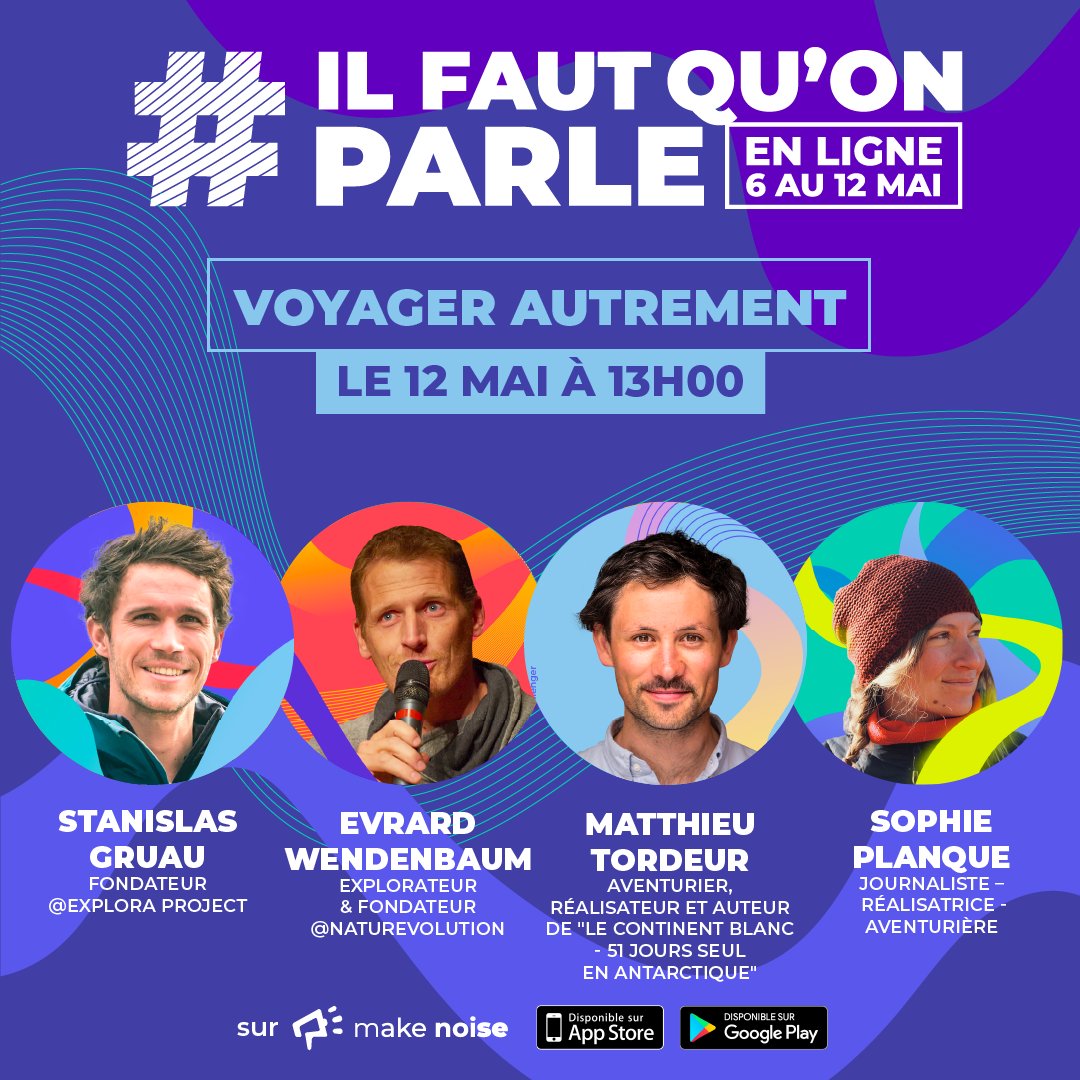 EmBoisliveau's tweet photo. "La Terre vue depuis la Mer" en clôture du festival #IlFautQuOnParle à 20h30 ce soir avec Isabelle Autissier, Présidente @WWFFrance. 
Réservez votre place gratuitement sur : https://t.co/WFo9yVgocT
Et téléchargez l’app @makenoise_app  pour participer : https://t.co/wc3HMnUYCx https://t.co/kwazwqXkIy
