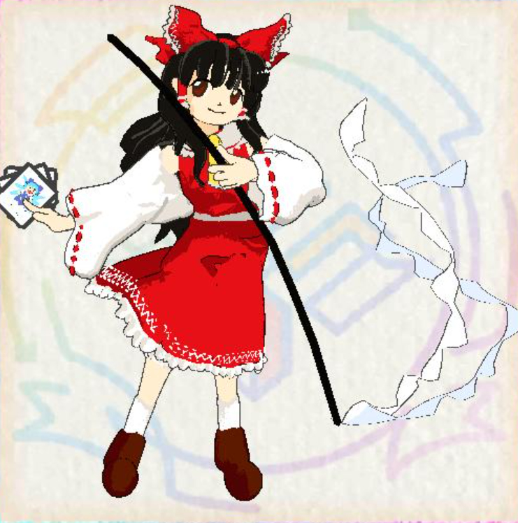 🌈今日のラクガキ紹介🌈 BSKSさんの「博麗霊夢」です！ 「原作絵再現