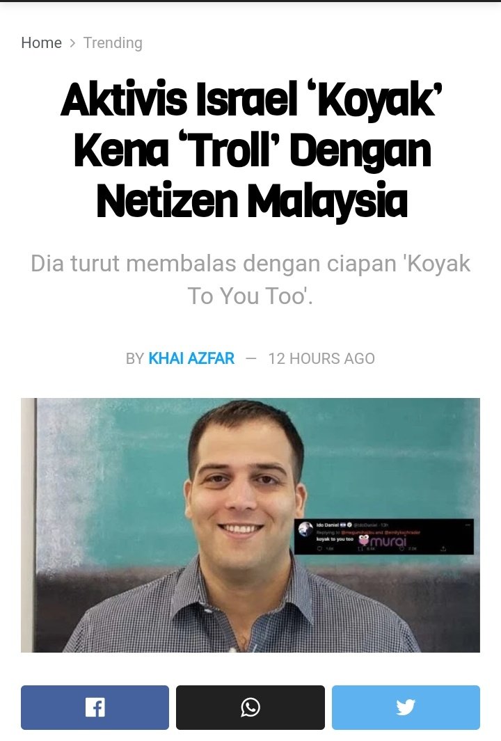 Israel koyak dengan netizen malaysia