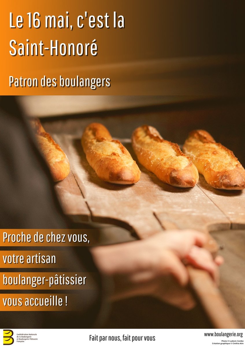 📌 Aujourd'hui 16 mai, les artisans boulangers-pâtissiers fêtent la Saint-Honoré !
#artisanat
#proximité
#savoirfaire