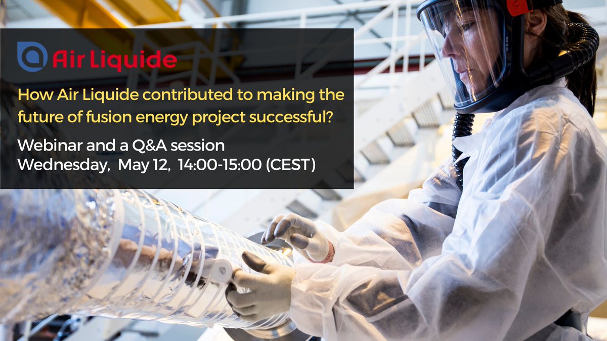 iterorg's tweet photo. How Air Liquide contributed to making the future of #fusionenergy project successful? Learn today at 14:00 in the webinar! More about @airliquidegroup at https://t.co/nw8rD0OQEK @iaeaorg @CEA_Officiel #fec2020conference https://t.co/8V7flks2Jf