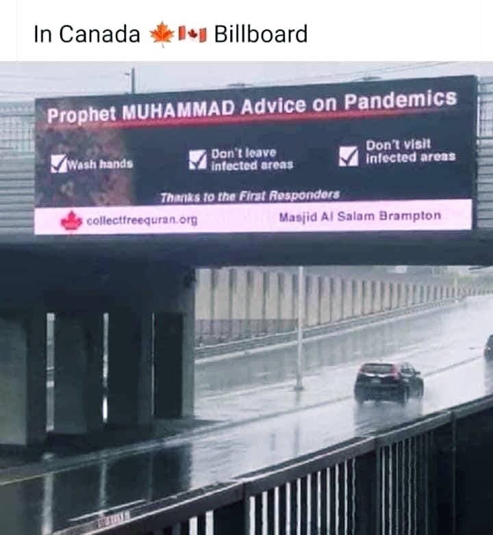 addiems's tweet photo. Canada ikuti anjuran Nabi Muhammad.

Rasulullah bersabda, "Jika kalian mendengar tentang wabah2 di suatu negeri, maka janganlah kalian memasukinya. Tetapi jika terjadi wabah di suatu tempat kalian berada, maka janganlah kalian meninggalkan tempat itu," (Hadits Bukhari &amp; Muslim) https://t.co/sAsxZKDRd9