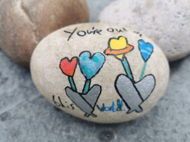 GordonCA_TSAT's tweet photo. At GCA we are proud to be taking part in #MentalHealthAwarenessWeek We joined @tsa_trust mindfulness competition #Paintapebble to help spread positivity! Look at the fantastic work the children have done! Will you find a GCA pebble on your way to school? #ProudtobeTSAT π https://t.co/DLyWxaj1ps