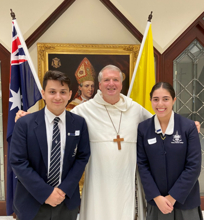 College Captains Alessia and Antonio participated in the Student Leadership Luncheon with the Archbishop.