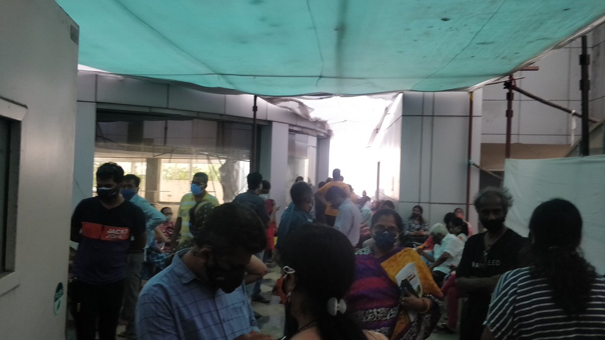 Max_Wazza's tweet photo. @mybmc Me and my Grandmother (Age 78) are at the ESIS hospital, Kandivili East for her second Covishield dose appointment which was booked on Cowin. This Vaccination centre has not received any vaccines yet and people are waiting here since 12 pm. What is happening? https://t.co/CYxXcbjETz