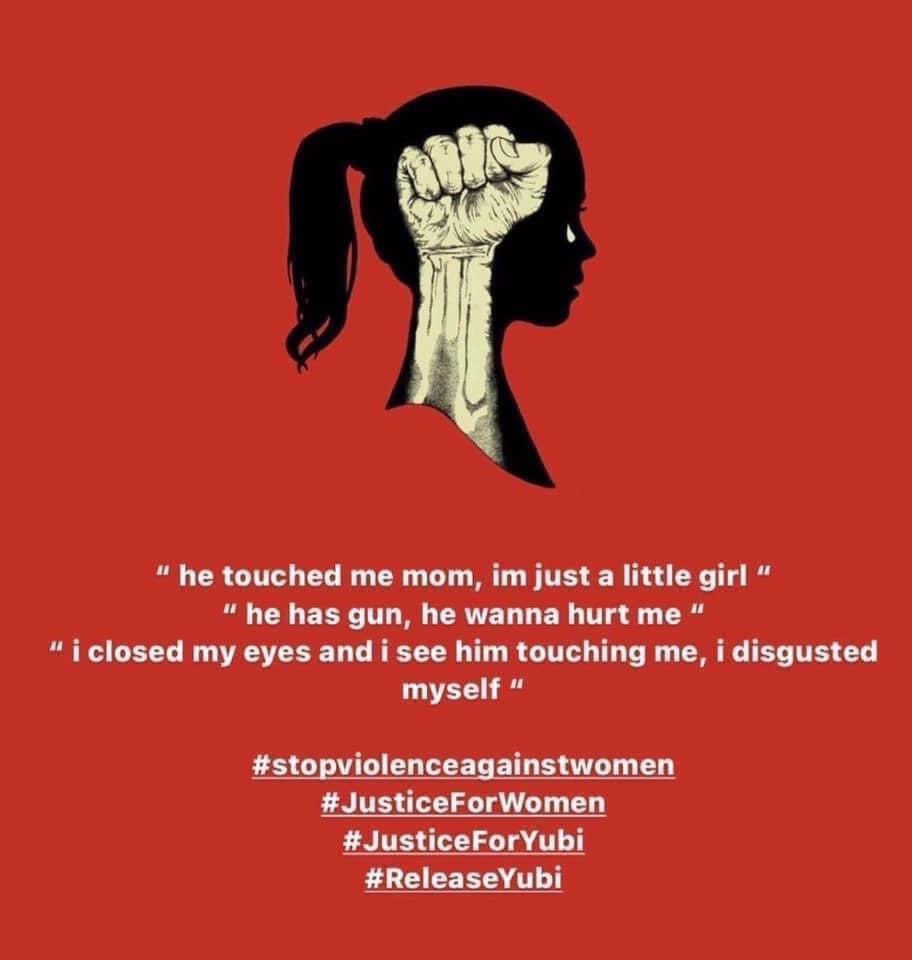 pjmmxlly's tweet photo. Yubi is just a 19 year old girl who have been sexually assaulted by a rich man. He even sue her for stealing his phone and stabbing him which is totally not true ! 

#StopHarassment
#stoprapism
#Stopviolenceagainstwomen
#JusticeForWomen
#JusticeForYubi
#ReleaseYubi https://t.co/5gaEbiiIP3