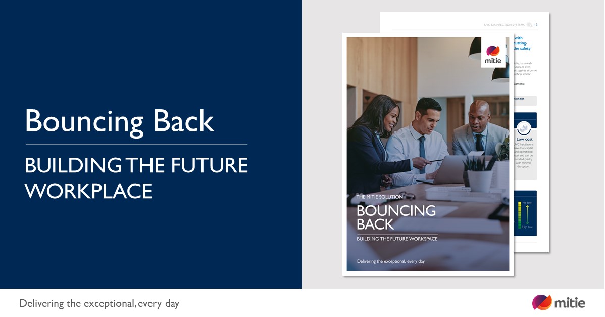 In a post COVID world, businesses need to have a clear roadmap to build confidence for the return to the workplace.

Our new guide outlines #Mitie's agnostic, adaptable and future proof solutions for building the future workspace.

Download> wearemit.ie/XIDS50EKECm

#COVID19