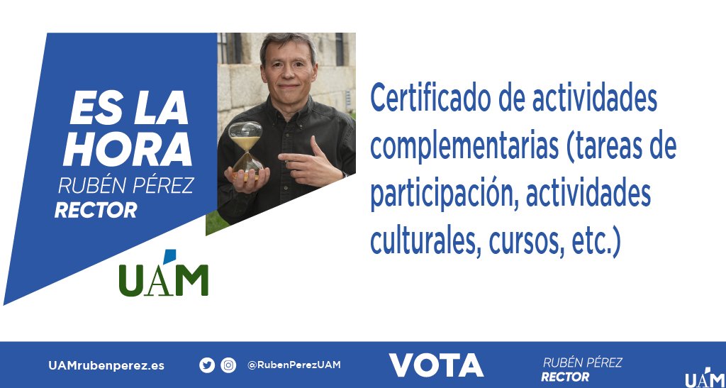 ✔️La <a href="/UAM_Madrid/">UAM Autónoma Madrid</a> es mucho más que las clases regladas. Será dinámica y activa y favoreceremos tu participación como estudiante.
#VotaRubenPerez 📩📩
#EsLaHoraUAM
#EleccionesUAM
#SomosUAM
#UAM