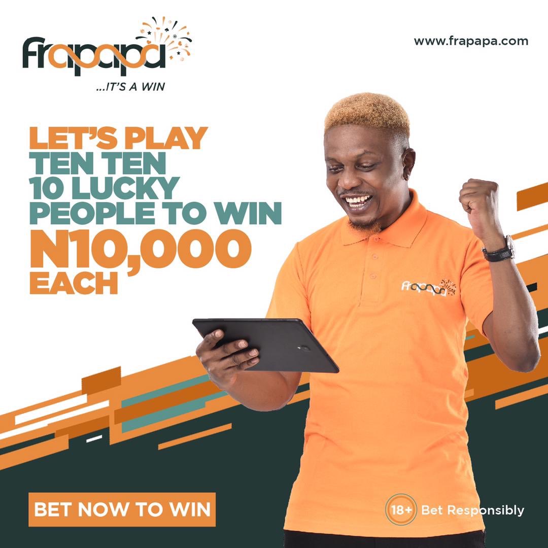 Twins Gist Mag (@twinsgistmag) on Twitter photo Yes! Win 10k every week! Just go bet on frapapa.com , post your bet ID with the hashtag #FrapapaTenTen and tag <a href="/FrapapaOfficial/">FrapapaBET</a> @iamreminisce and 3 of your friends. Don't miss out. Yes! Win 10k every week! Just go bet on frapapa.com , post your bet ID with the hashtag #FrapapaTenTen and tag <a href="/FrapapaOfficial/">FrapapaBET</a> @iamreminisce and 3 of your friends. Don't miss out.
