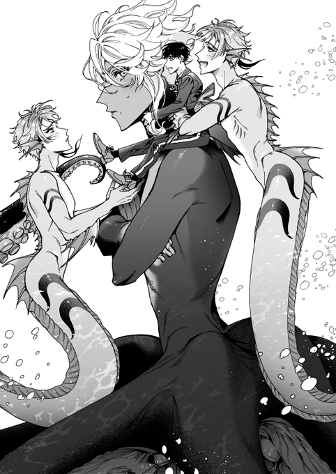 【豆イベ会話ネタ】
物理的にデカい人魚🐚すこ(監🦐×オクタ🐙🦈🐬)

⚠️監督生♂顔あり
#twstプラスB #twstプラスB攻 
