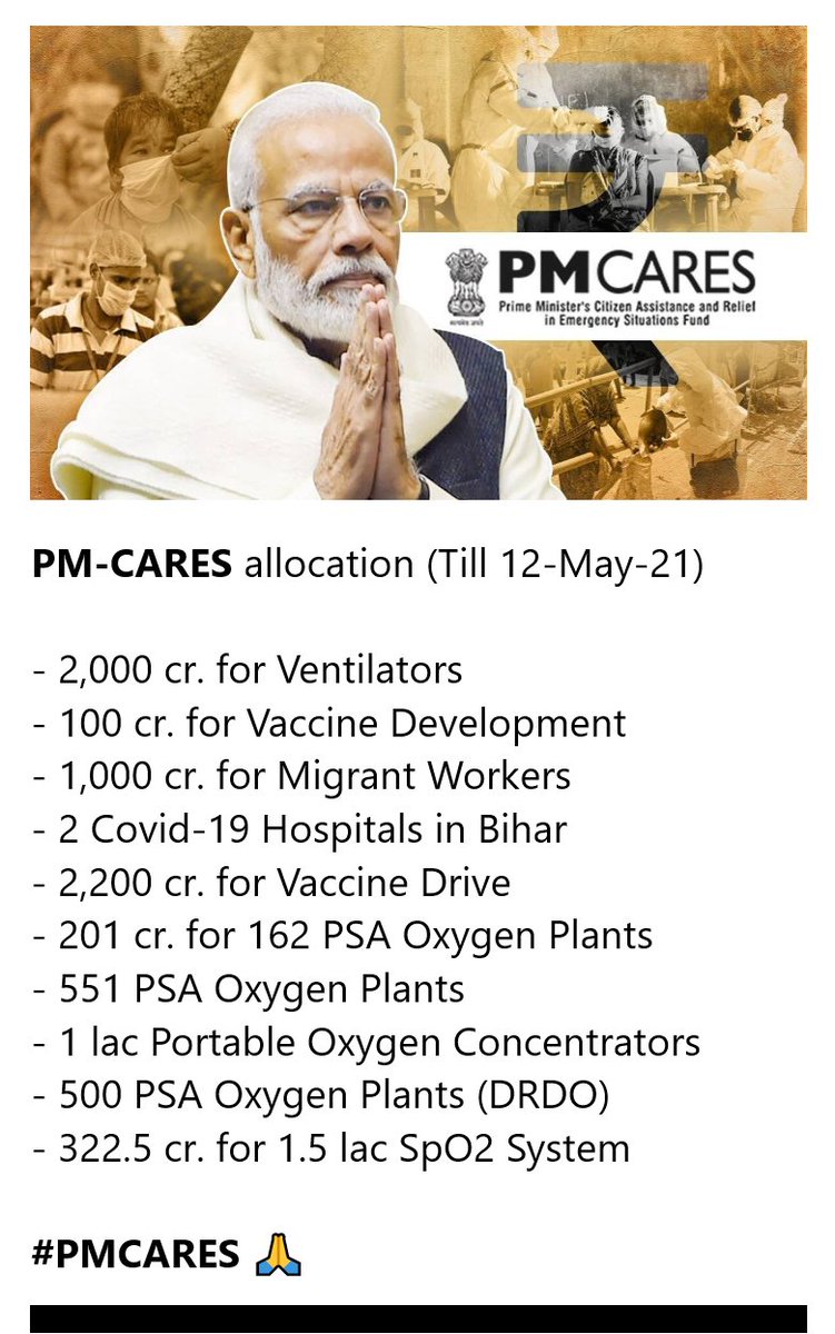go4avinash's tweet photo. #PMCARES 🙏 https://t.co/zHgV3I6vjq