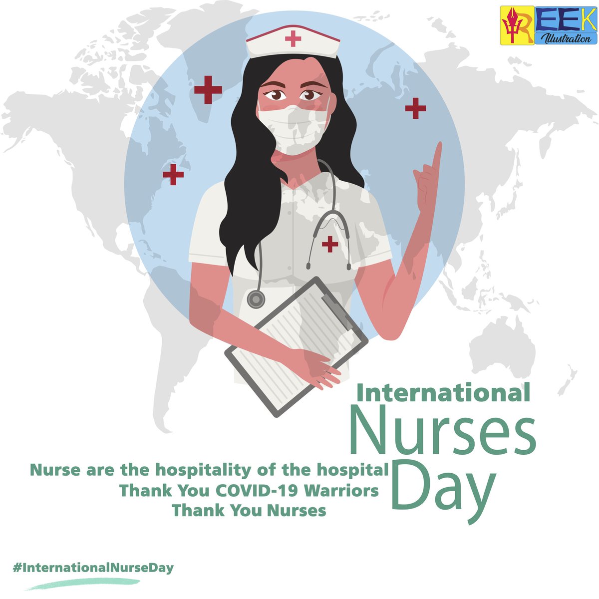 reek_ray's tweet photo. Happy International Nurse Day.. 👩🏻‍⚕️Thank you Nurses and Thank you for you every incredible effort  COVID-19 Warriors...

Without your hospitality we can't cure..
Stay safe at your home🏡
Stop Covid-19🚫
Illustration by - @illustrious_ray
@reek_ray
#InternationalNursesDay https://t.co/dLHM6ViN0y