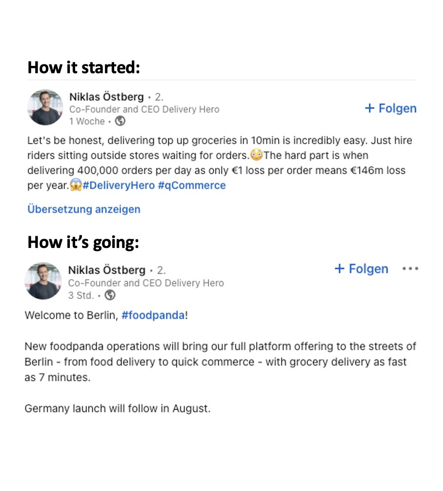 Another one in the Game! 🦍 vs. 🐼 vs. 🏃🏻 Who will make it? #deliveryhero #Gorillas #Flink #qcommerce