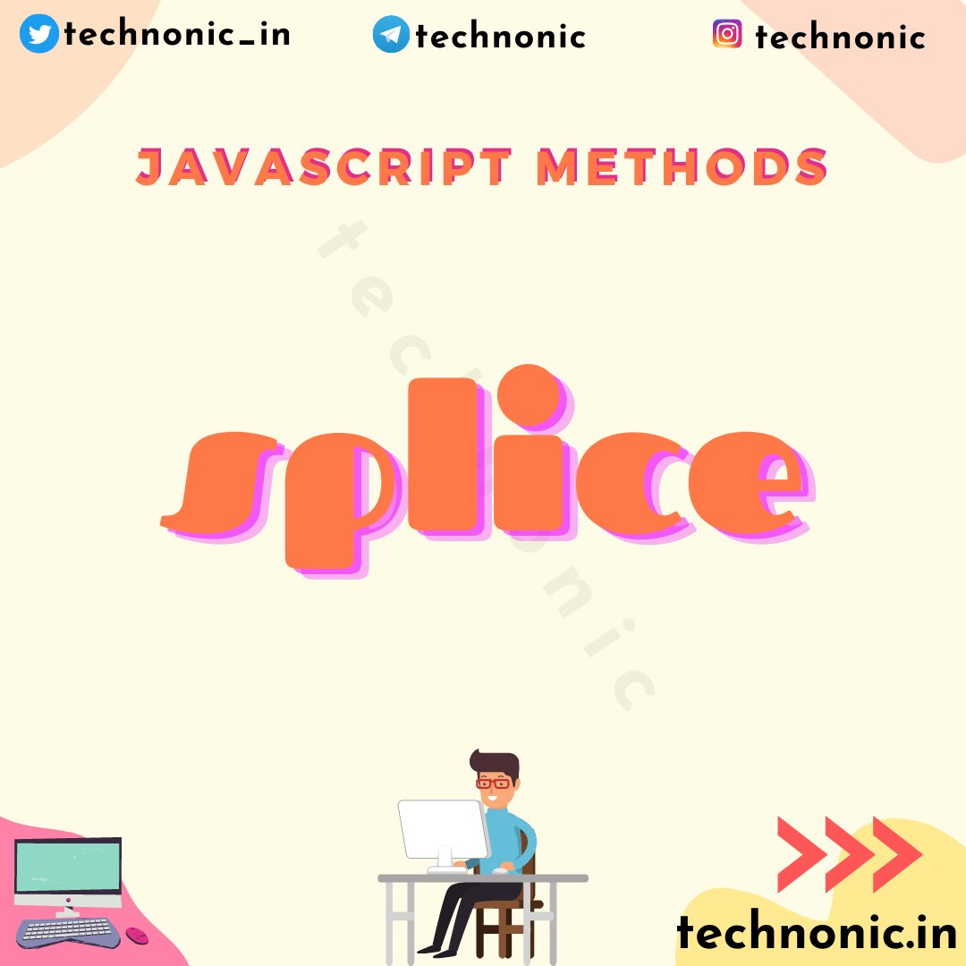 technonic_in's tweet image. splice

splice method uses to add or remove an element from an array. It&apos;s accepted 3 argument start index, delete count &amp;amp; new elements, it&apos;s return deleted elements.

#30daysofcode #javascriptfunctions #30dayjavascriptchallenge #javascript #webdevelopment #js #javaScriptMethods