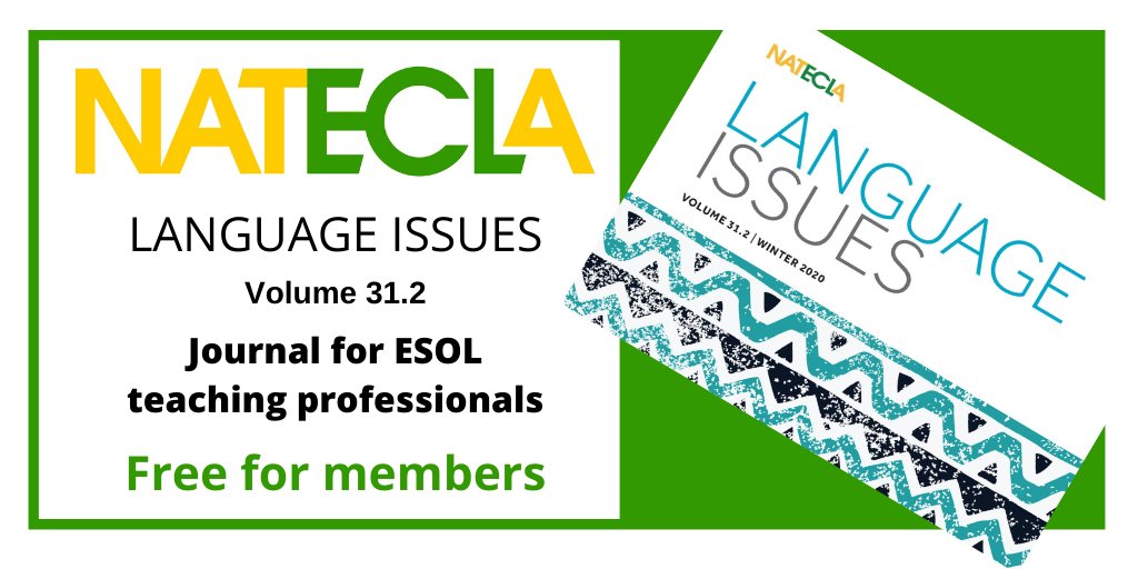 One of the benefits of being a NATECLA member is that you receive both editions of Language Issues free each year!
This latest edition is a massive 160 pages packed full of #ESOL related articles and research. 
Get reading!