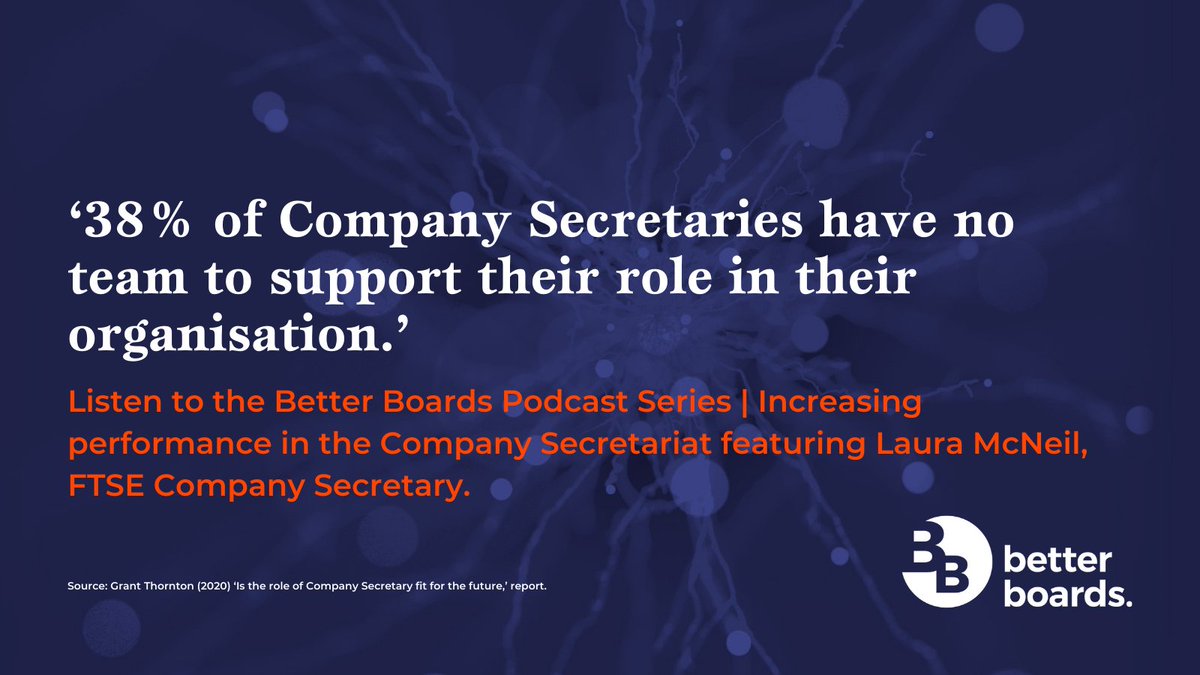 BetterBoardsEU's tweet photo. In this #podcast episode we spoke to #LauraMcNeil from #IbstockPlc about increasing performance in the #CompanySecretariat.
Listen & subscribe: https://t.co/Y1fbgkycz8
#BoardEffectiveness #BoardPerformance #BoardDevelopment #BoardTech #Governance #Chairperson #CompanySecretary https://t.co/UhKpDupyiH