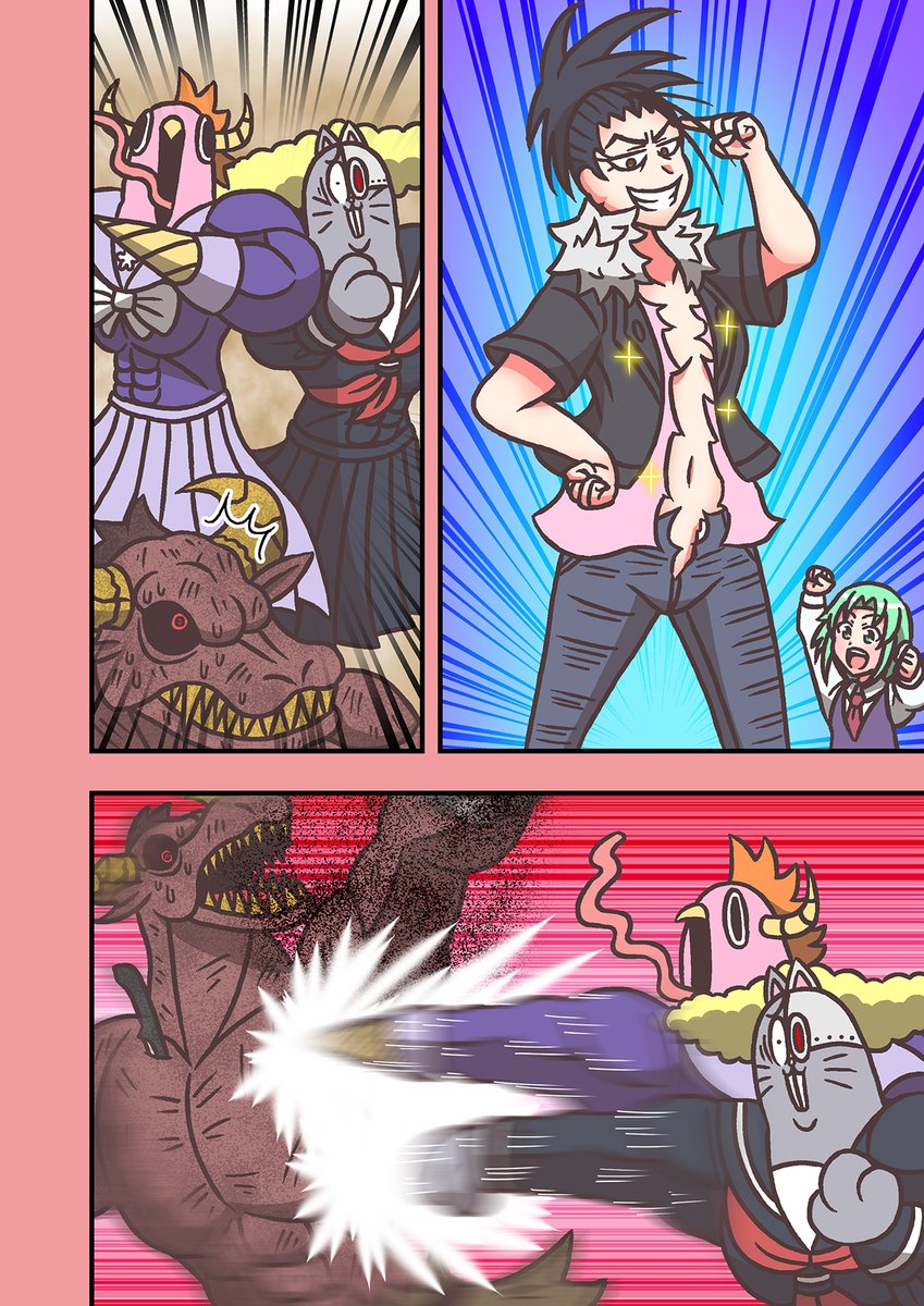 #モデ猫
#創作漫画 
#マンガが読めるハッシュタグ 
#漫画が読めるハッシュタグ 
#フルパーセント

モデル体型の長足ネコチャンのおはなし(長編)
ネコVSウシ

どんどん追い込まれていくミノタウロス
そして…

その28 