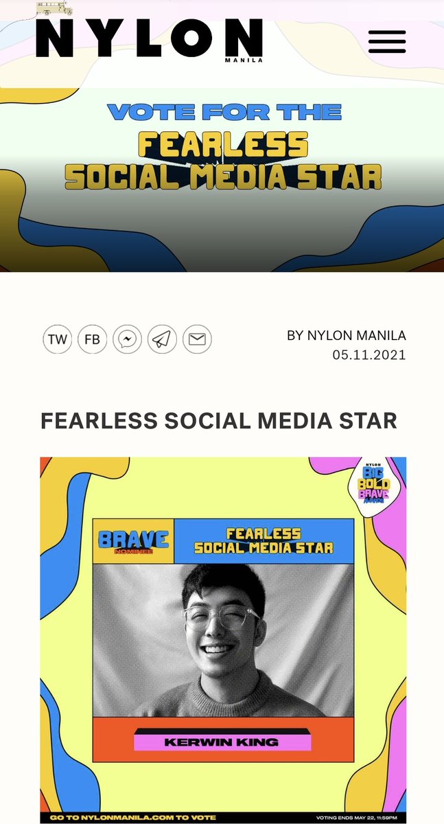 Rxtepen's tweet photo. Hi guys!

NYLON Manila is holding a poll for the Fearless Social Media Star, and @imkerwinking 's on the list! Let's show support by voting for him.

Here's the link: https://t.co/RxpY7wKbjc https://t.co/NsqEojS0LW