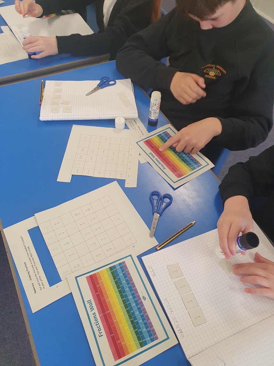 MissStewartSPS's tweet photo. So much amazing fraction work happening in p6a! Today we have been leanring how to ordering fractions using a fraction wall to help us https://t.co/91F6evAp0F