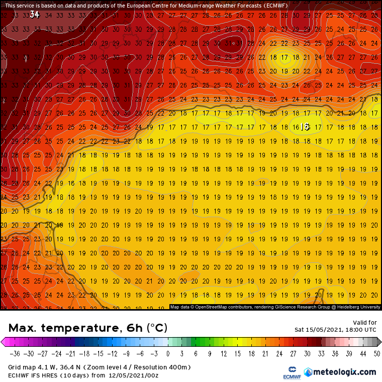 Storm_Malaga's tweet photo. Carrusel de terral hasta el viernes en el #Guadalhorce, #Axarquía y la capital, donde puntualmente se podrían superar los 30°. Durante el sábado el calor arreciará en el interior, mientras que entre el domingo - lunes podríamos tener el terral más intenso, con posibles récords... https://t.co/a5VyLXlmmA