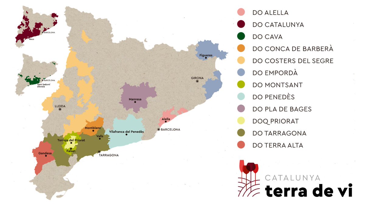 Les #DO són sinònim de qualitat, de pagesos i pageses, de dinamització econòmica, de diversitat, de dieta mediterrània, de seguretat, de sostenibilitat, d'història i de tradició.  

➡️ Les Denominacions d'Origen són #culturadelvi. 

❓ Les coneixes? 
🗺️Mira el mapa!

#vicatalà