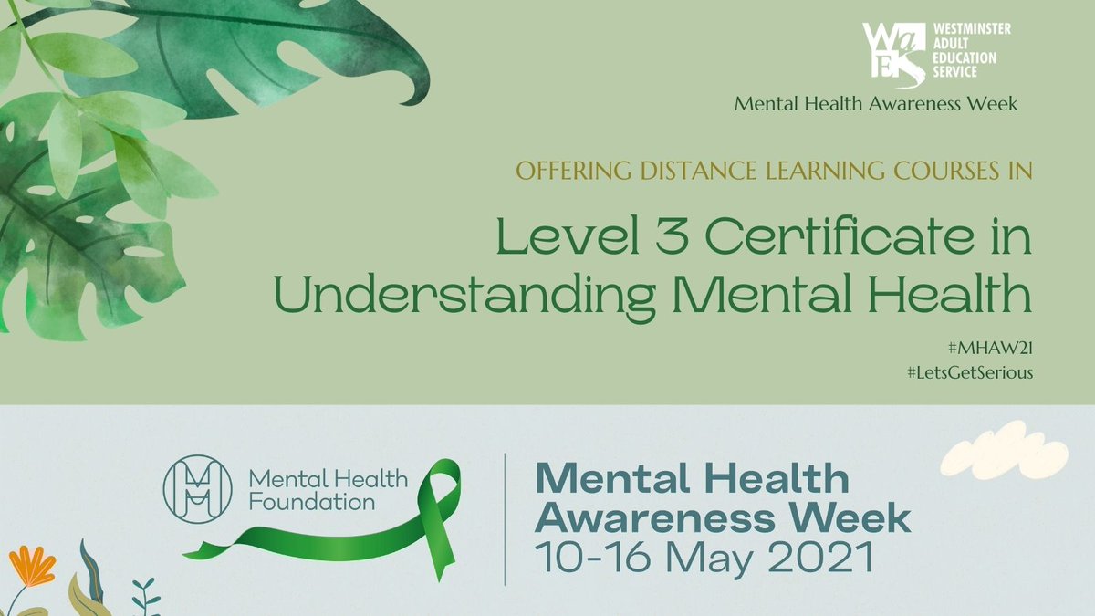 WAESonline's tweet image. We have many courses available for those looking to know more about #MentalHealth

You could enrol on our Level 3 Understanding Mental Health course for FREE under the National Skills fund! 

Find out more on our website.

#MHAW21 #LetsGetSerious #WAES