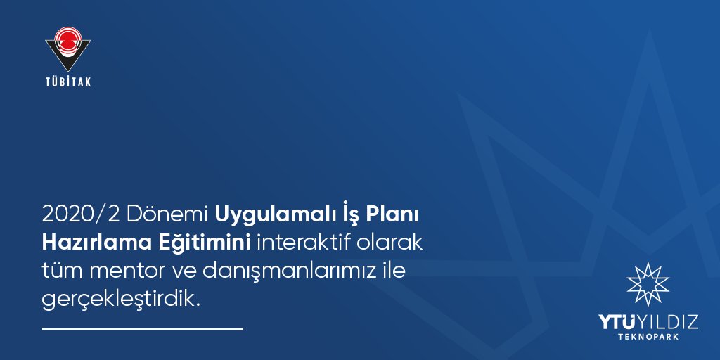 yildizteknopark's tweet photo. Girişimcilerin iş planlarına yön verecek eğitim programları Star BİGG ile devam ediyor!
2020/2 Dönemi Uygulamalı İş Planı Hazırlama Eğitimini interaktif olarak tüm mentor ve danışmanlarımız ile gerçekleştirdik.
@tugim
#YTÜYıldızTeknopark #StarBIGG https://t.co/KUVLTaLTXw